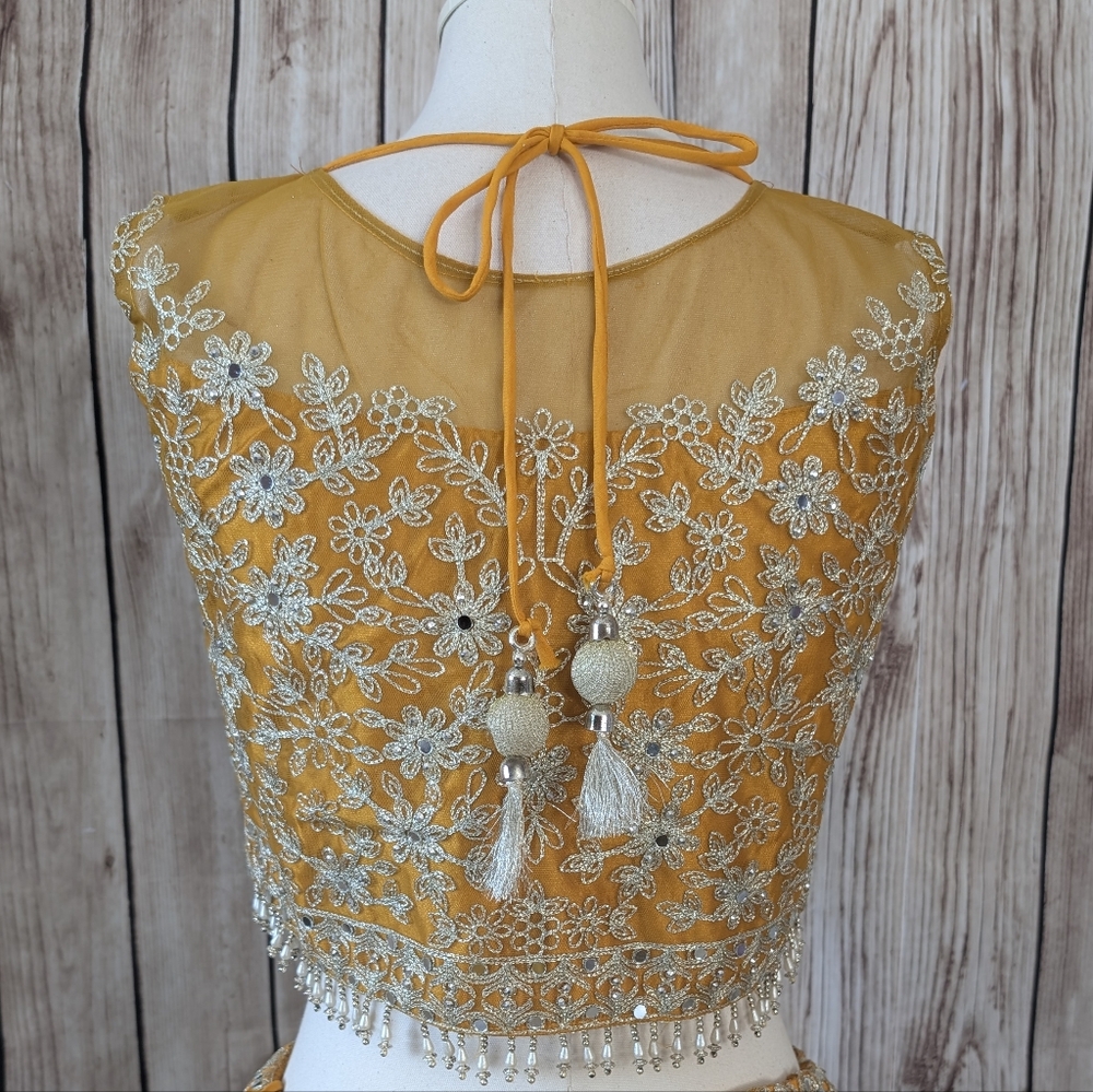 Yellow Embroidered Lehenga - Picture 6 of 16